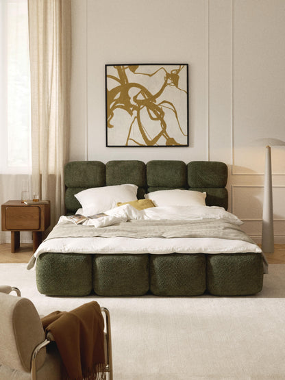 Taylena Upholstered Bed in Teddy Bouclé