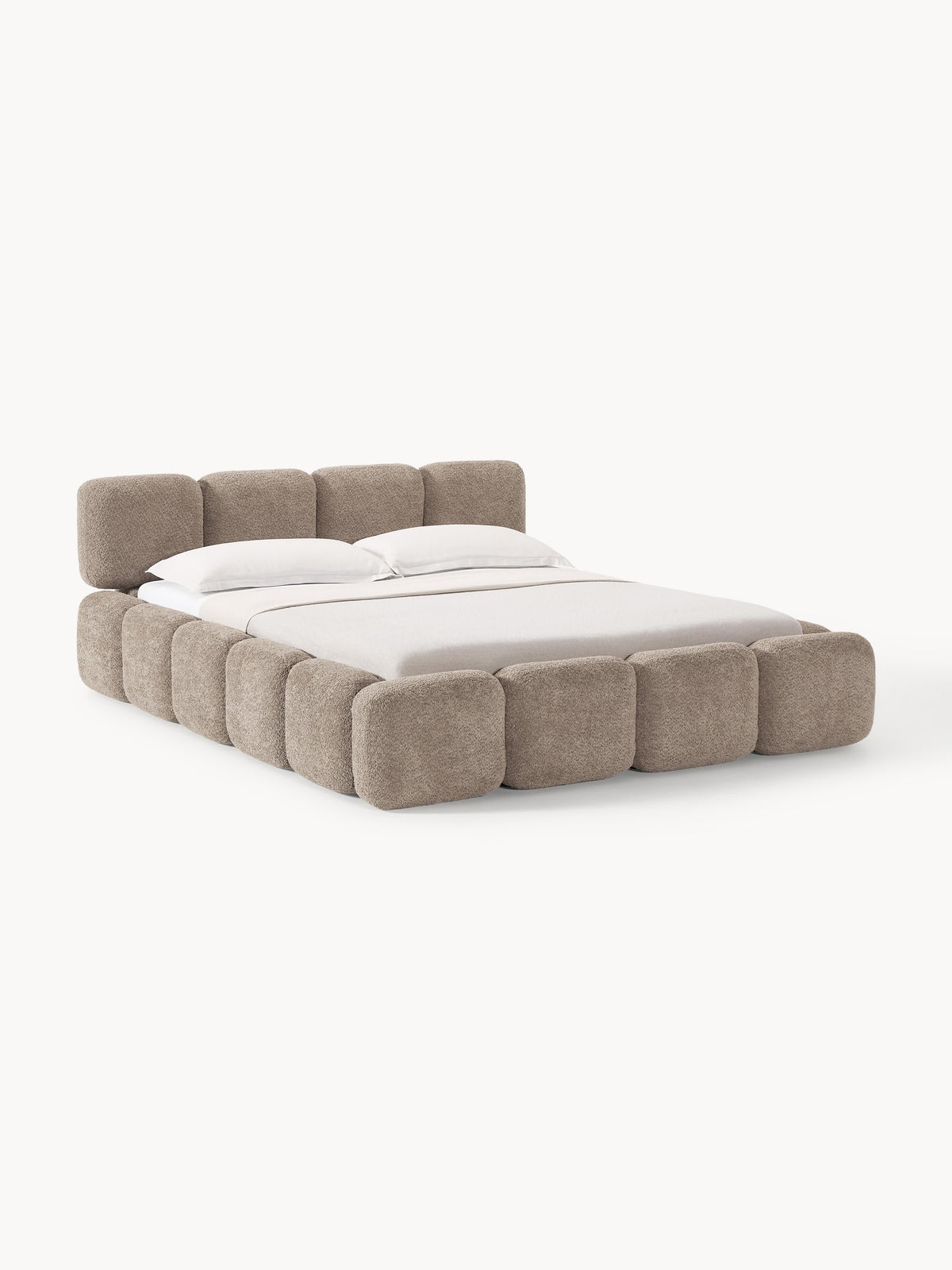 Taylena Upholstered Bed in Teddy Bouclé with Storage