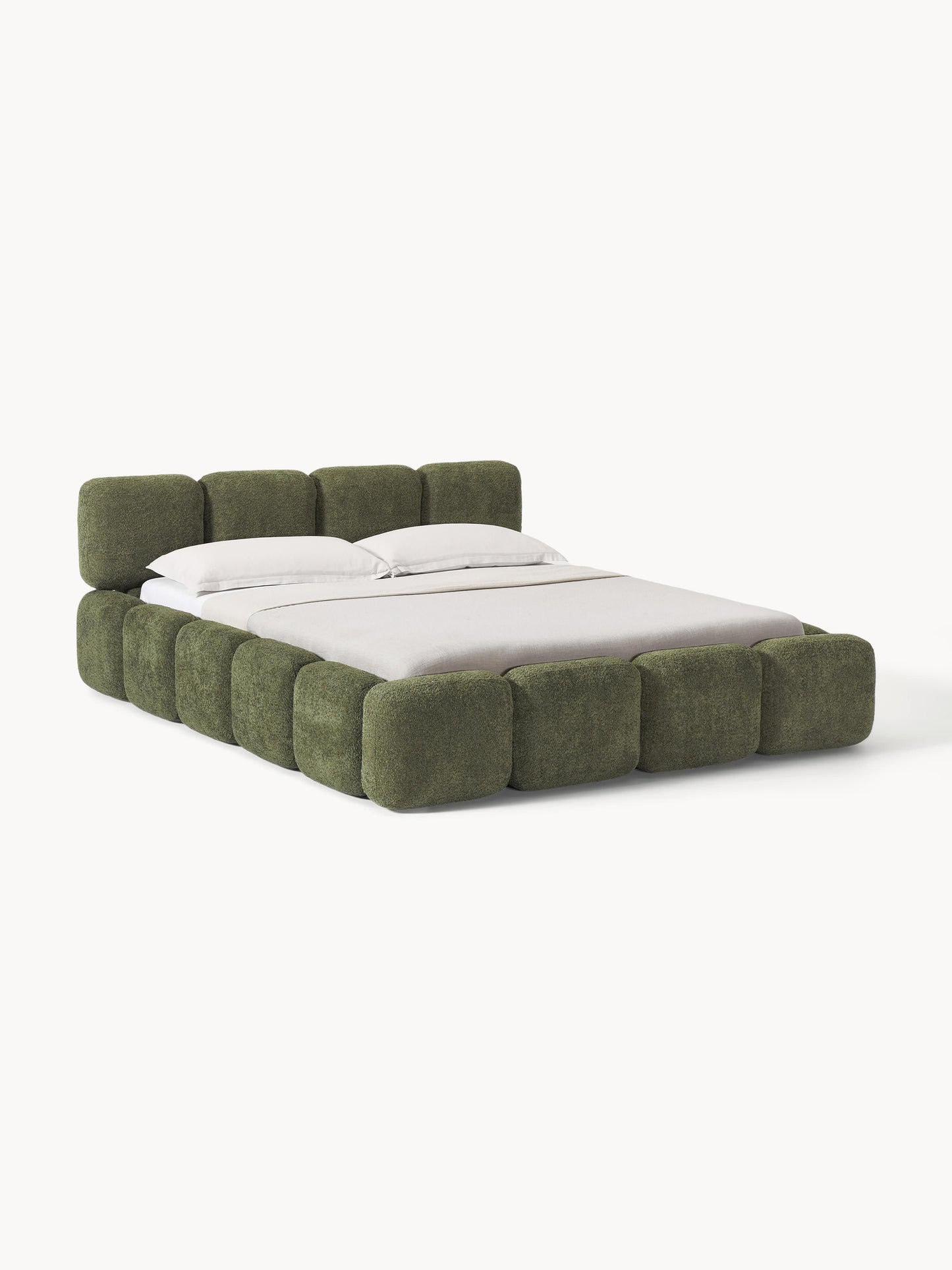 Taylena Upholstered Bed in Teddy Bouclé with Storage