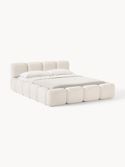Taylena Upholstered Bed in Teddy Bouclé with Storage