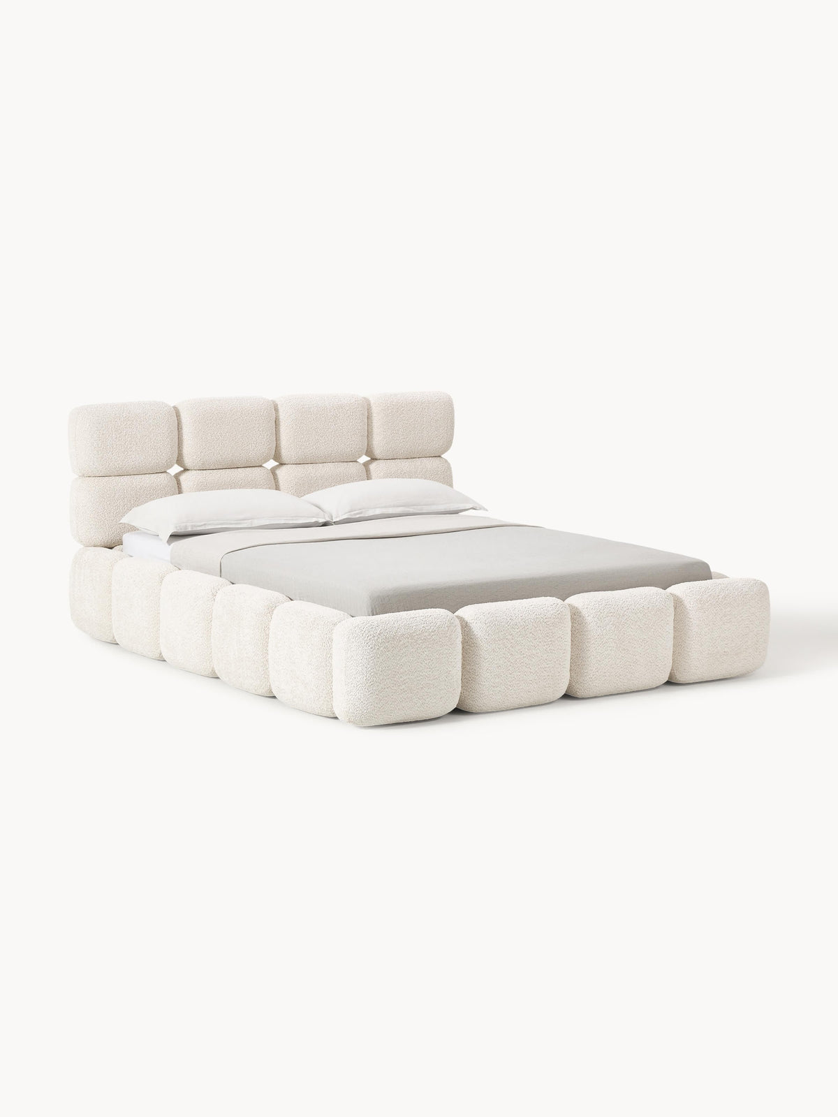 Taylena Upholstered Bed in Teddy Bouclé with Storage