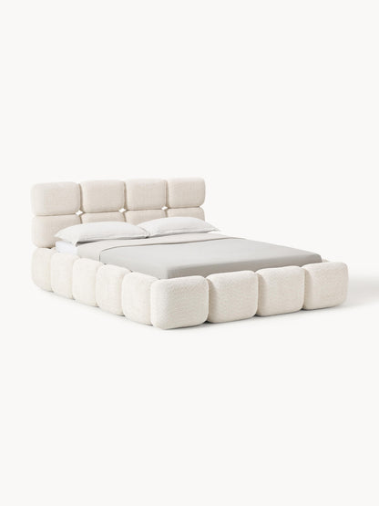 Taylena Upholstered Bed in Teddy Bouclé with Storage