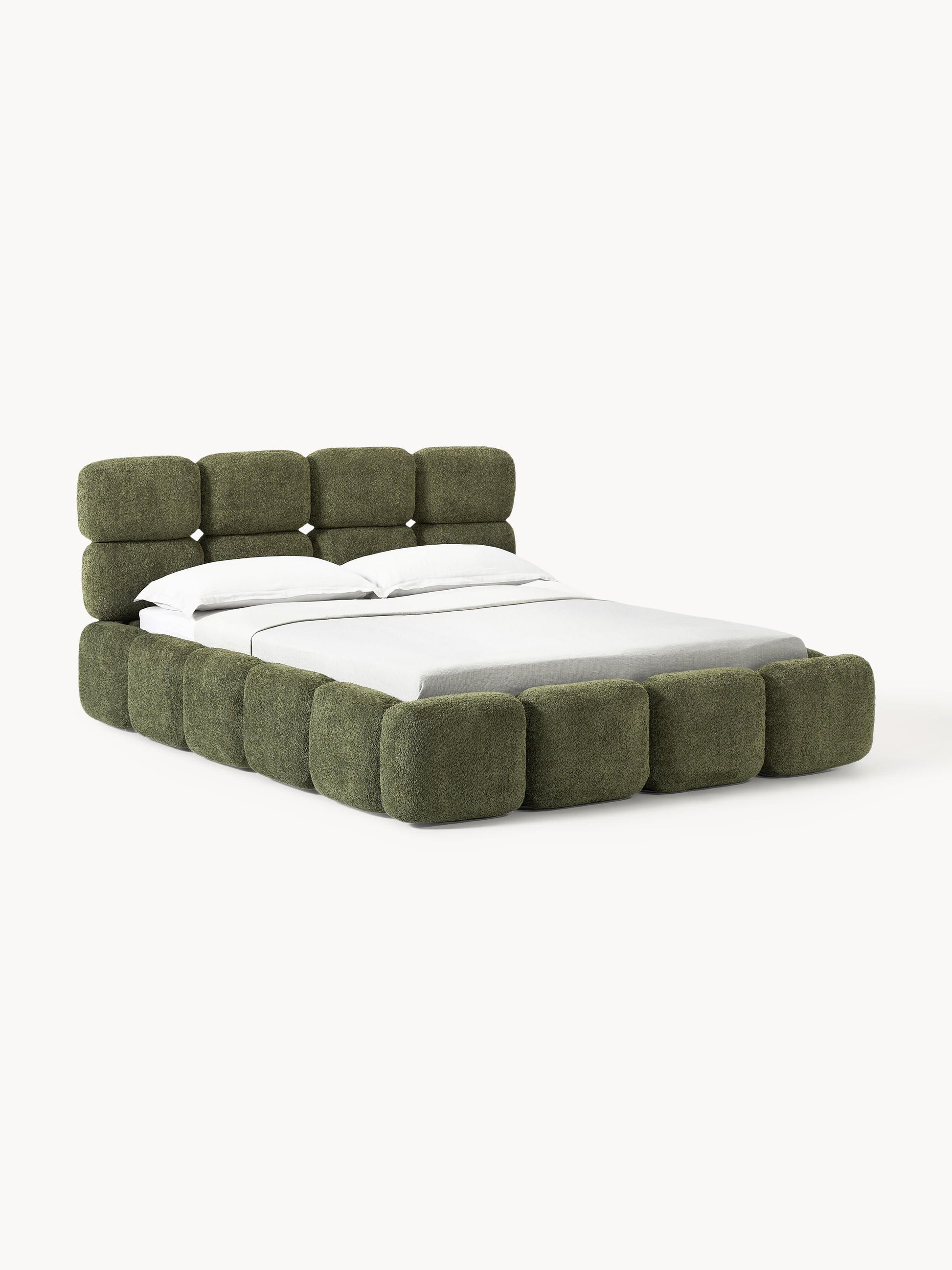 Taylena Upholstered Bed in Teddy Bouclé with Storage
