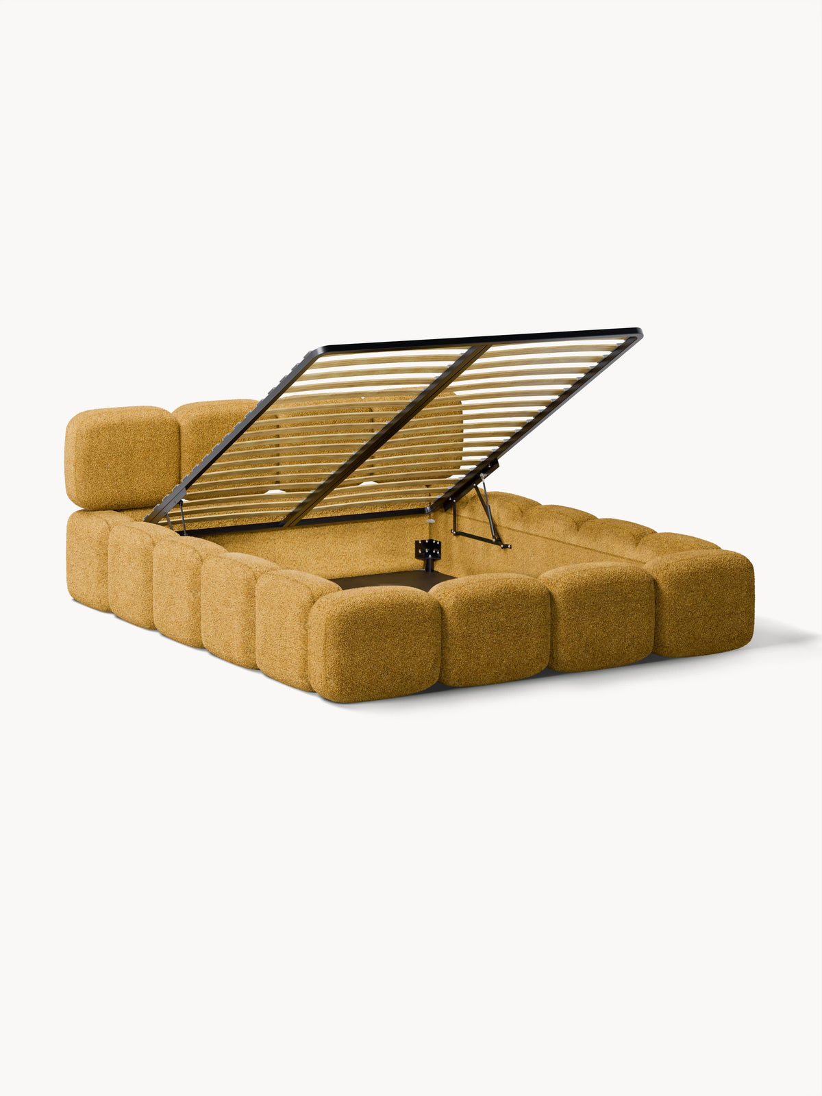 Taylena Upholstered Bed in Teddy Bouclé with Storage