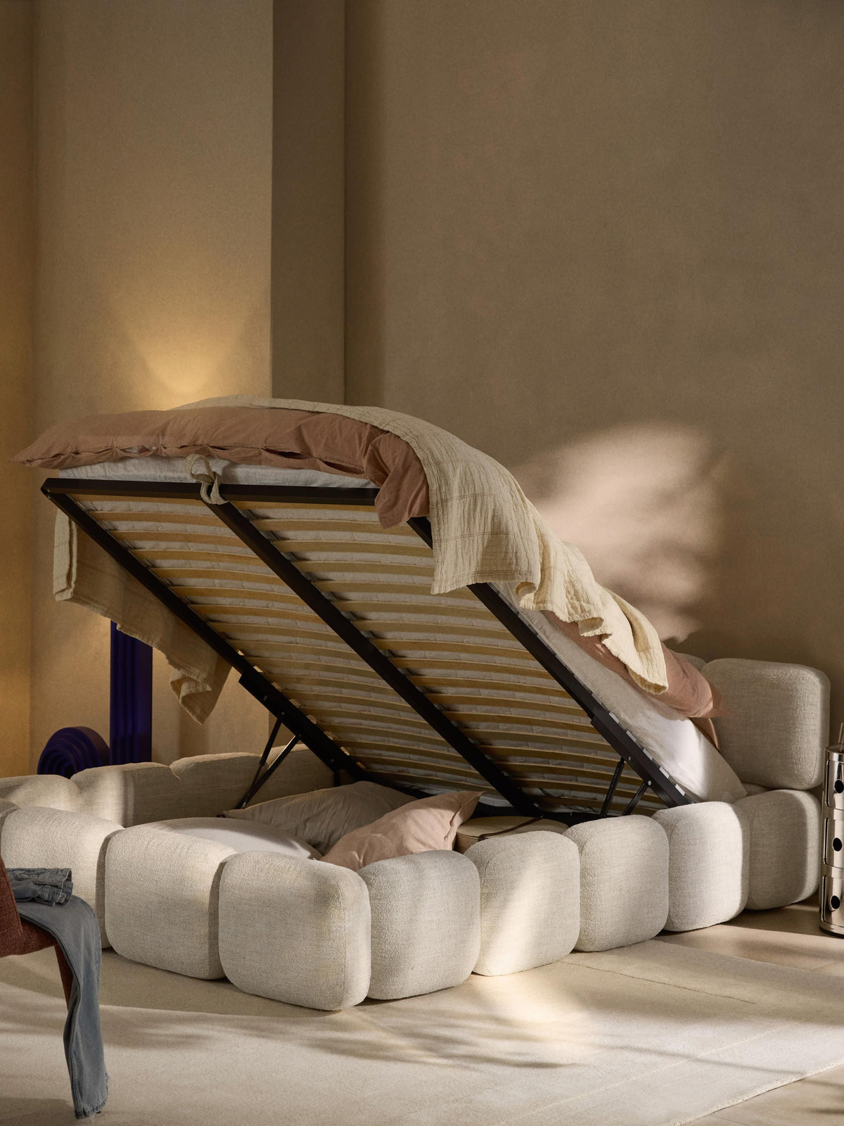 Taylena Upholstered Bouclé Bed with Storage