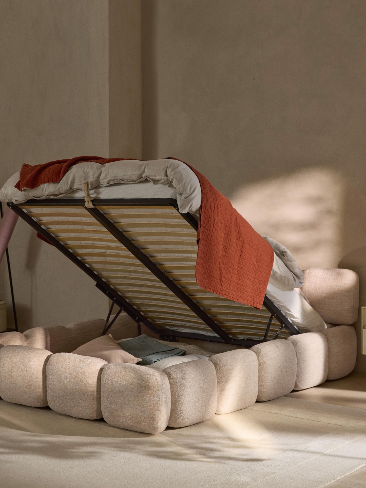 Taylena Upholstered Bouclé Bed with Storage