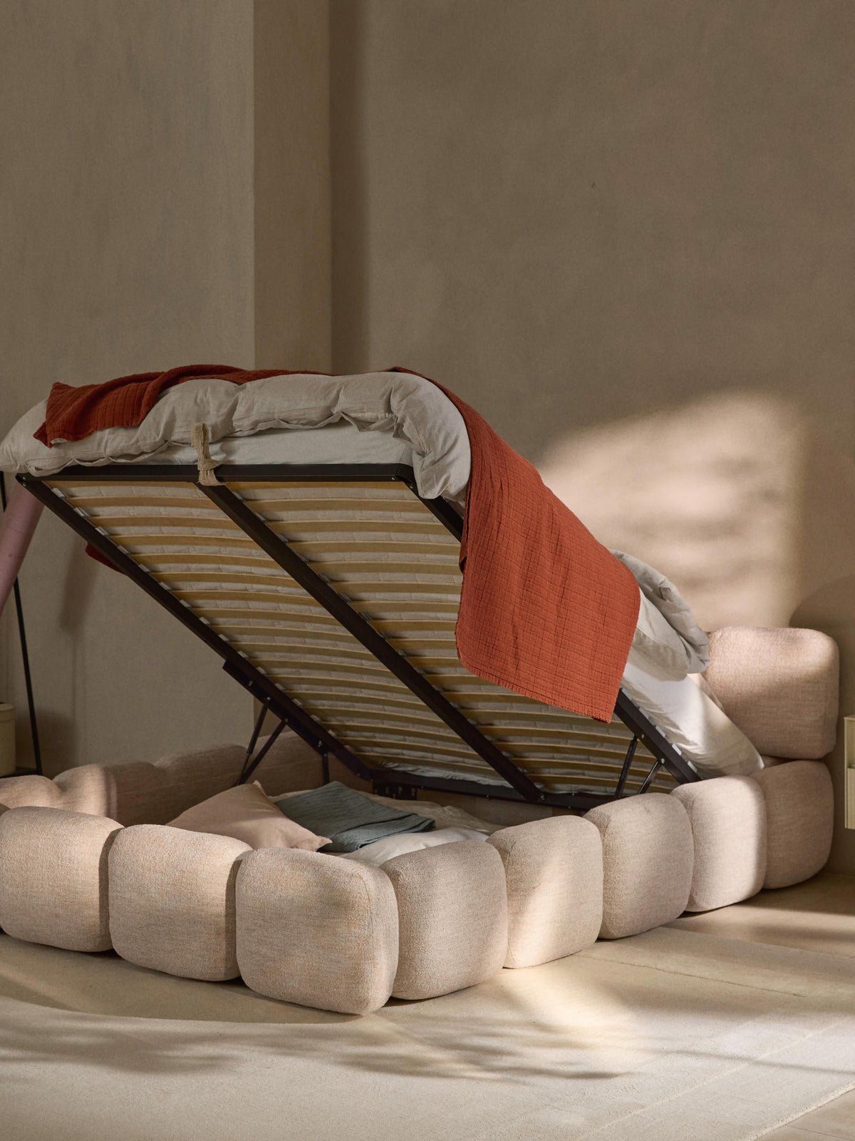 Taylena Upholstered Bouclé Bed with Storage