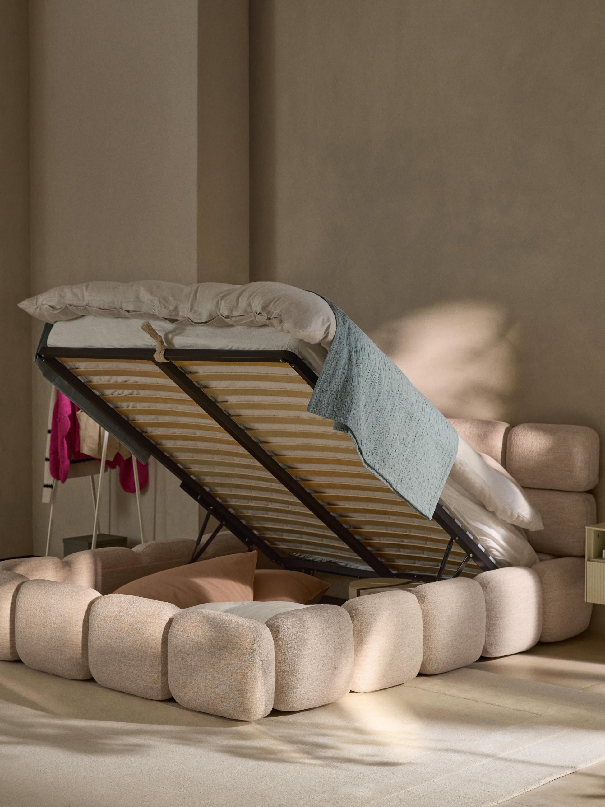 Taylena Upholstered Bouclé Bed with Storage