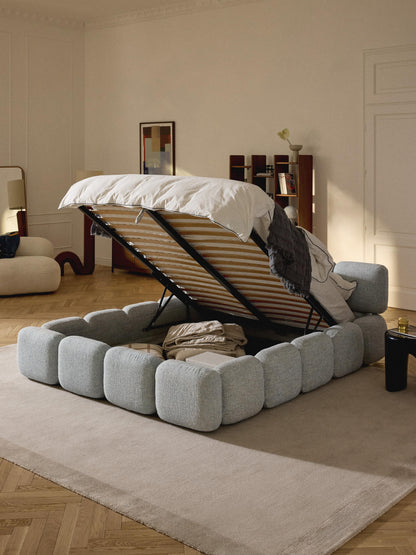 Taylena Upholstered Bouclé Bed with Storage