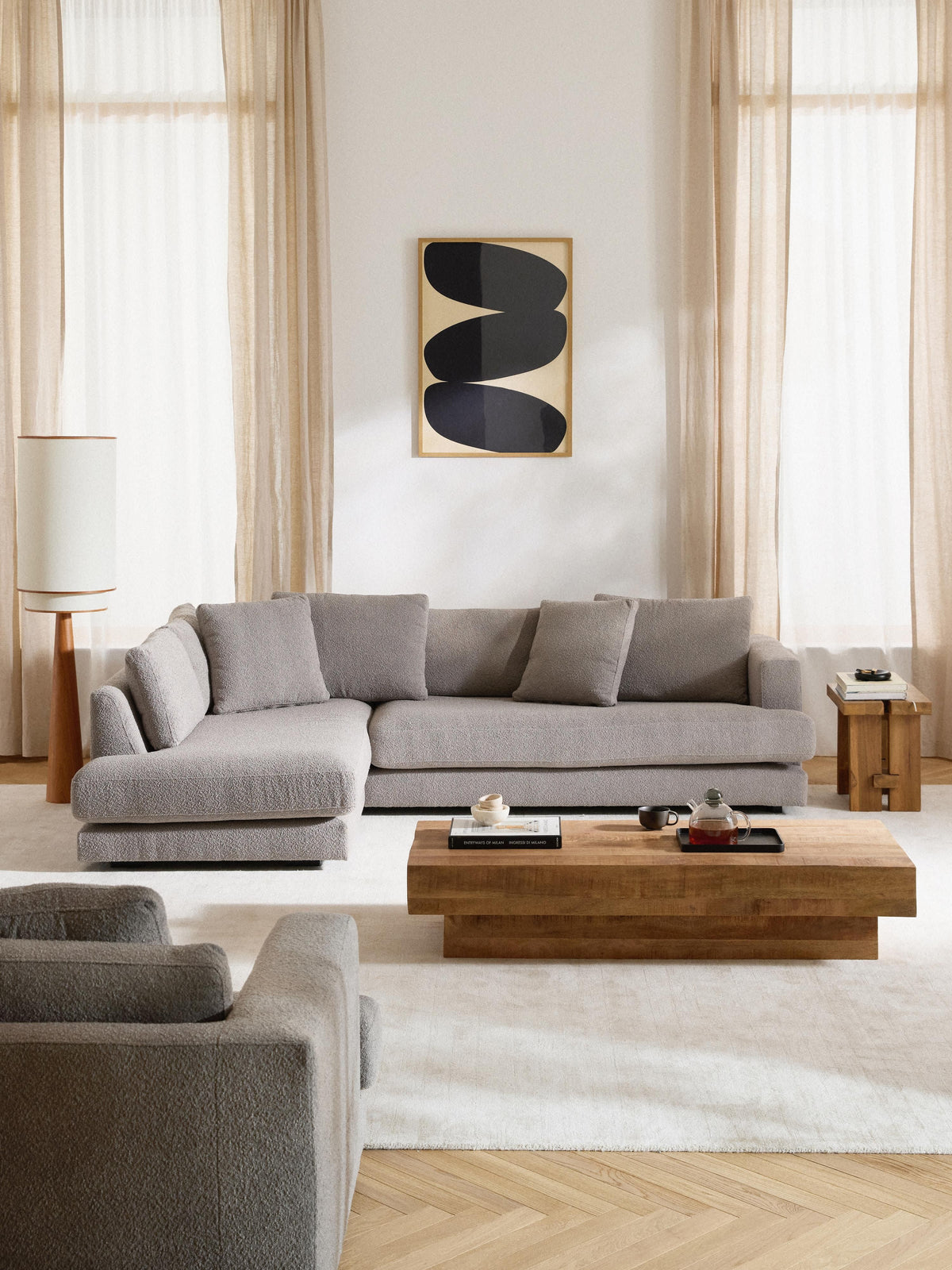Trisanto Bouclé Corner Sofa