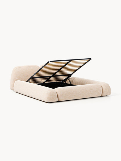 Wolvenna Bouclé Upholstered Bed with Storage