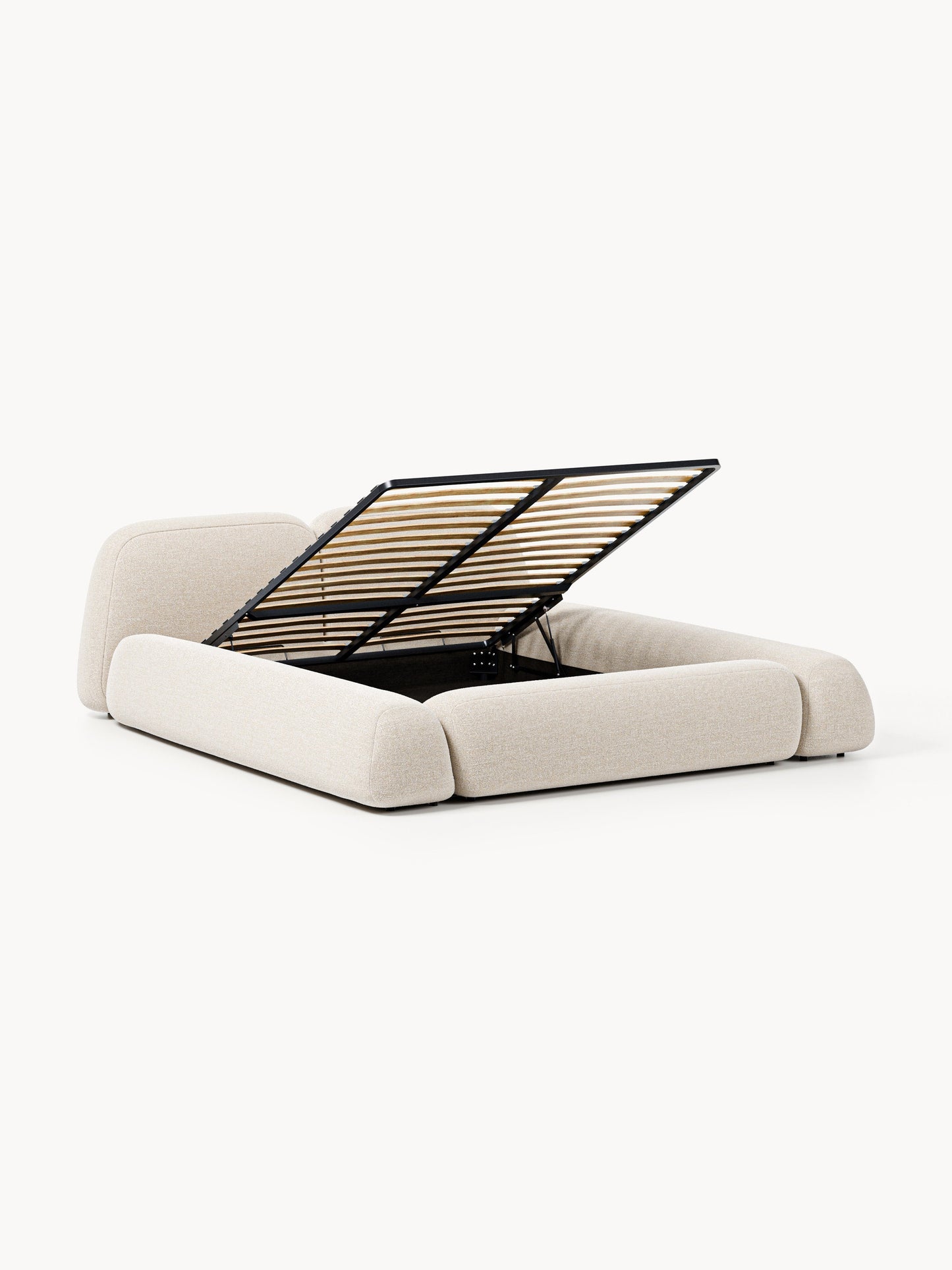 Wolvenna Bouclé Upholstered Bed with Storage