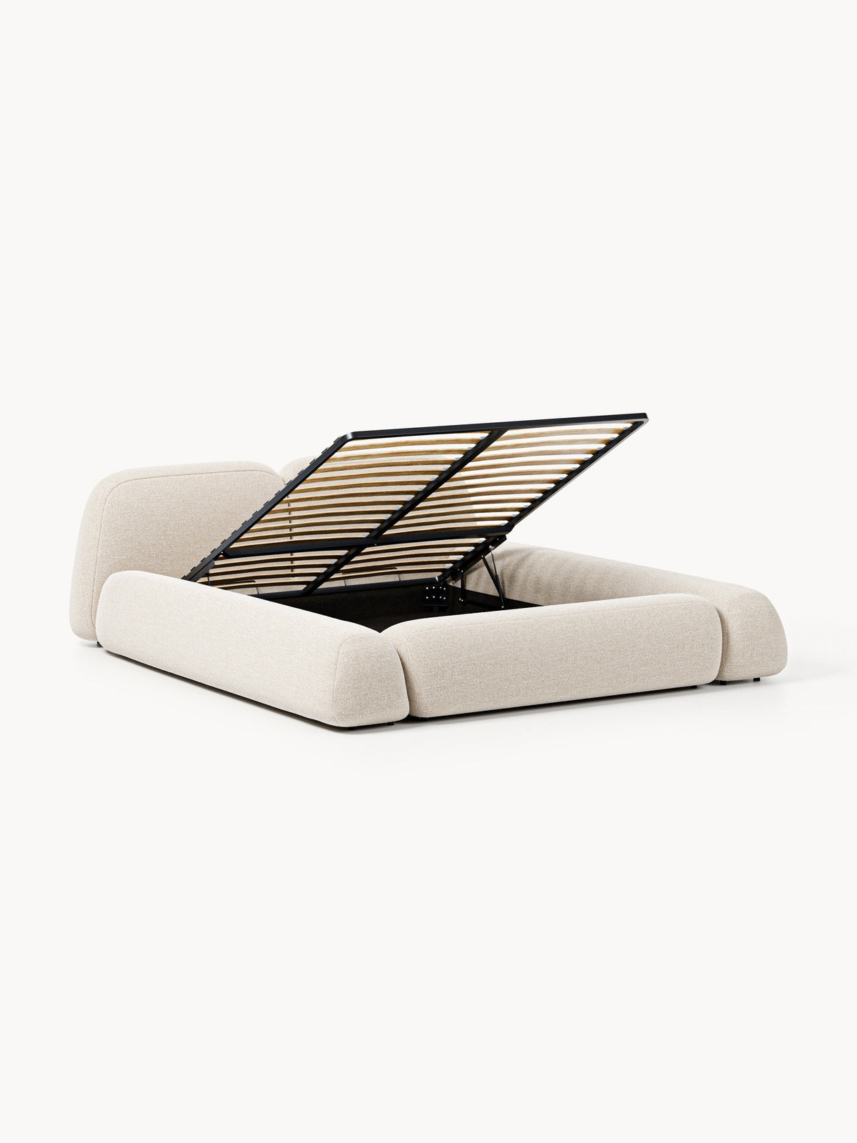 Wolvenna Bouclé Upholstered Bed with Storage