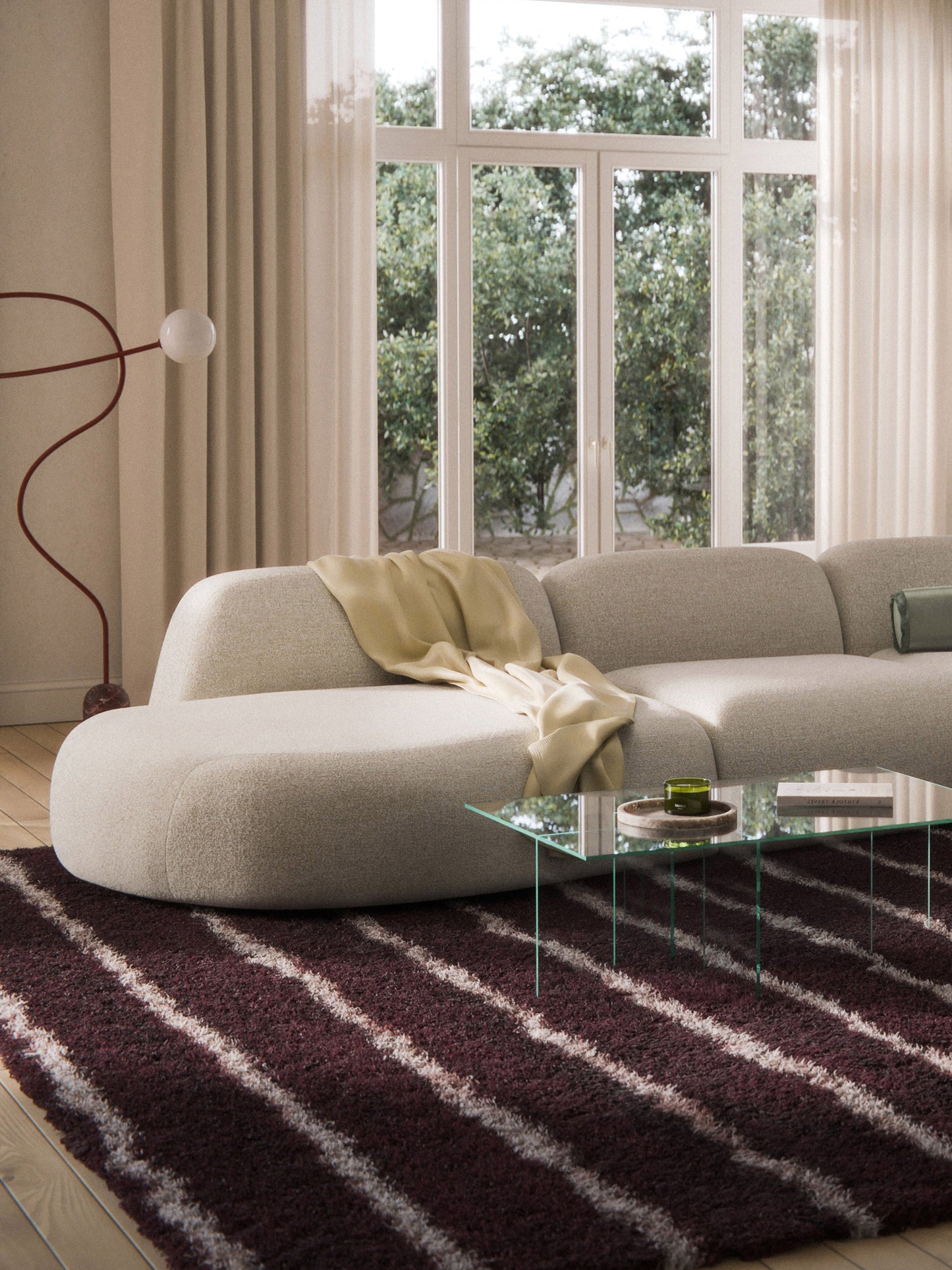 Wolvenna Chaise Module in Bouclé