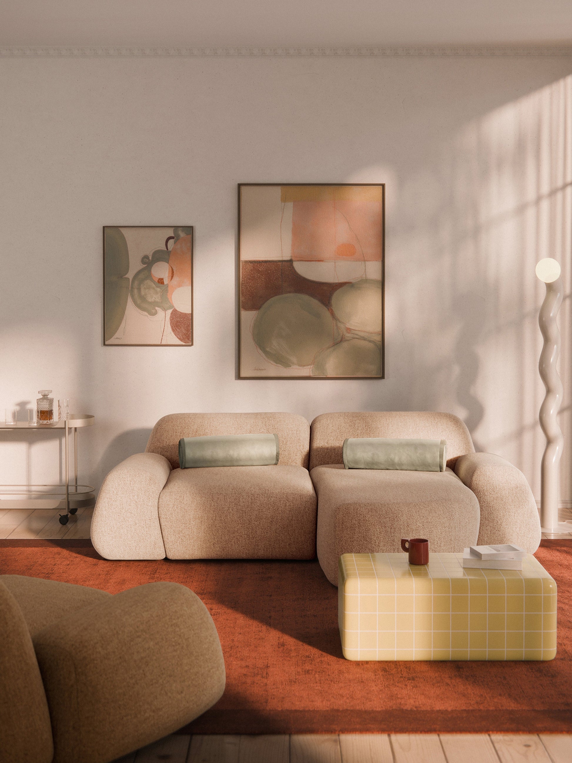 Wolvenna Modular Bouclé Corner Sofa (3-Seater)
