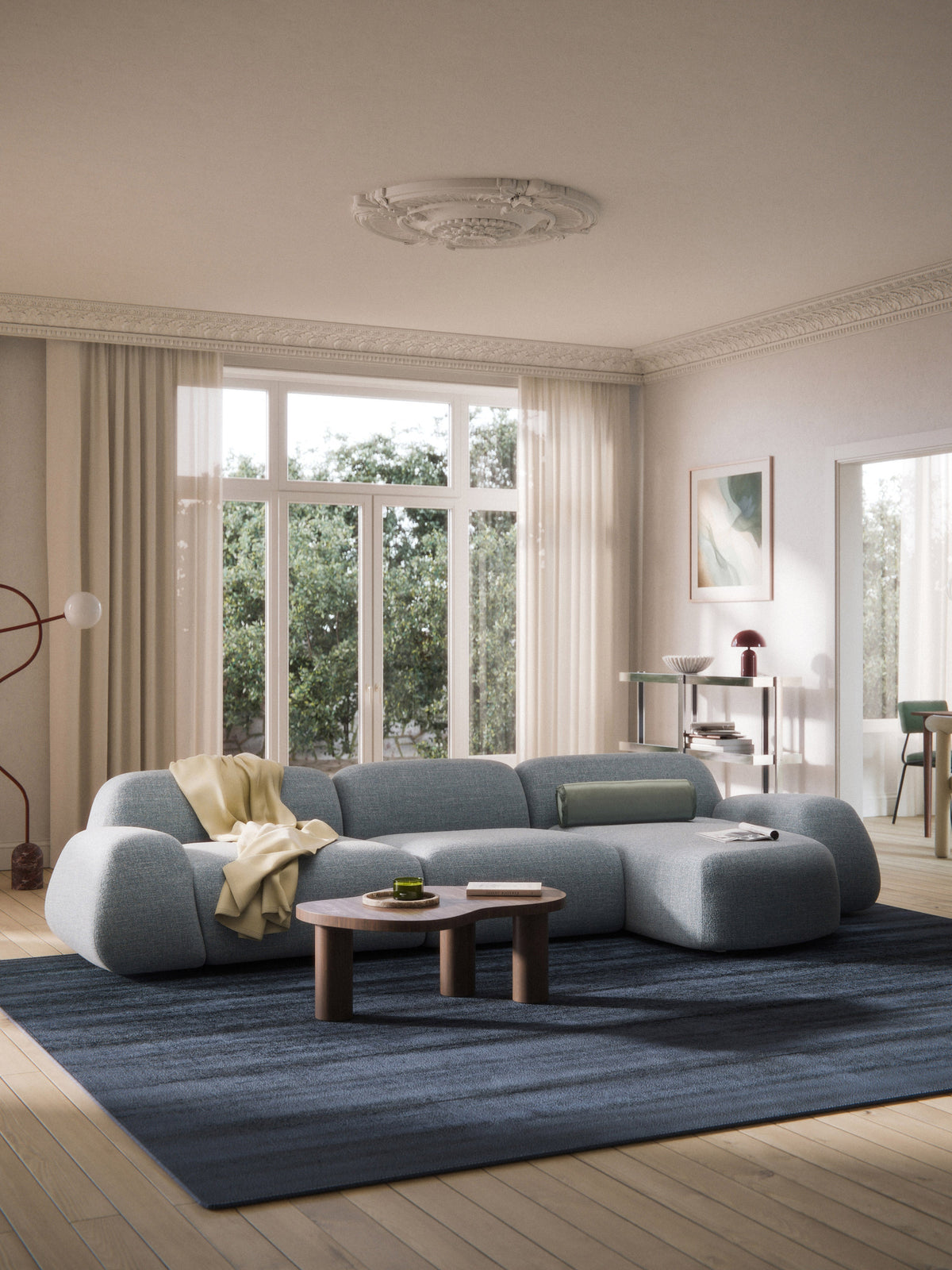 Wolvenna Modular Bouclé Corner Sofa (4-Seater)
