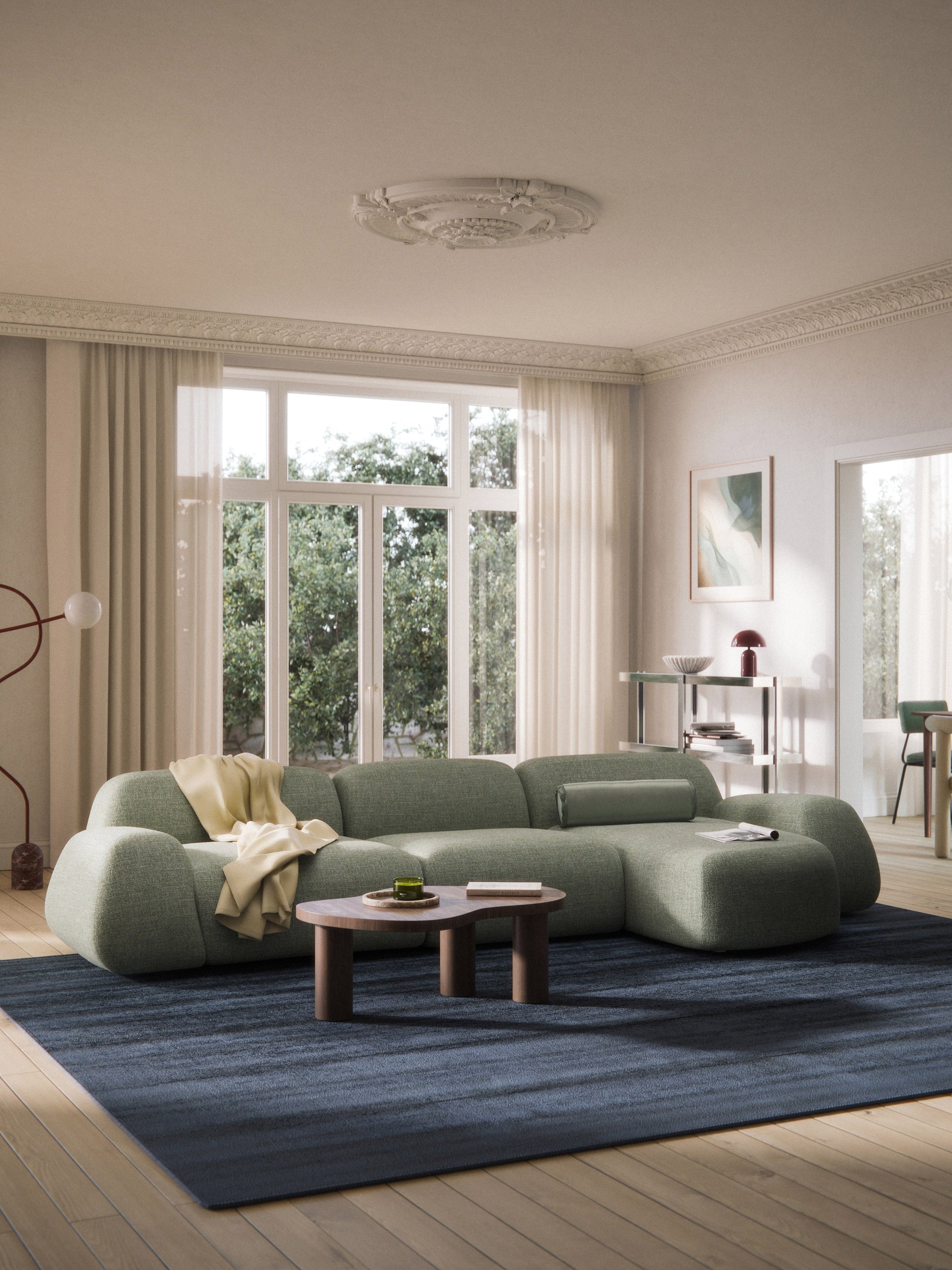 Wolvenna Modular Bouclé Corner Sofa (4-Seater)