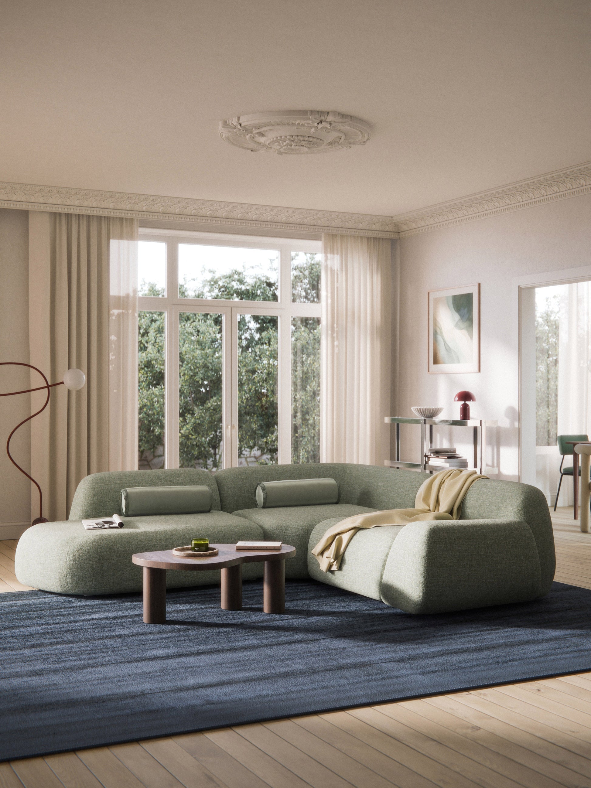 Wolvenna Modular Bouclé Corner Sofa (4-Seater) with Chaise Longue