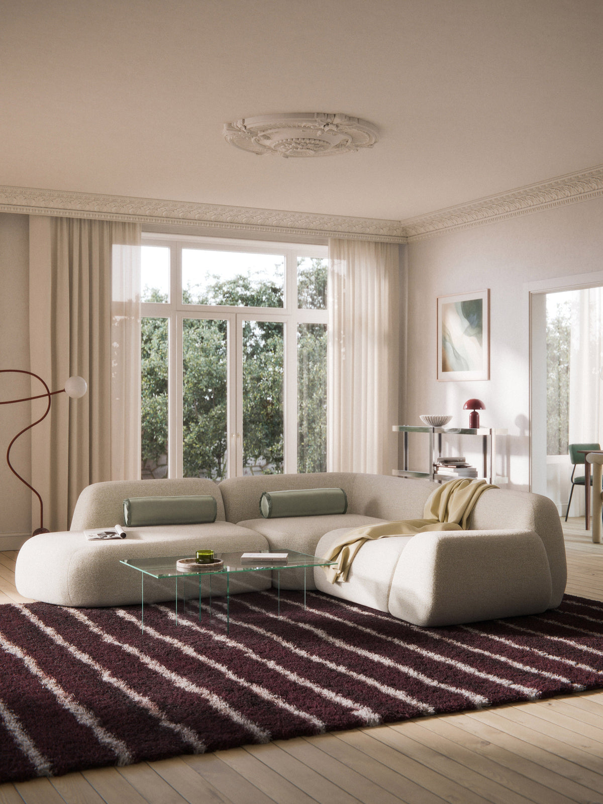 Wolvenna Modular Bouclé Corner Sofa (4-Seater) with Chaise Longue