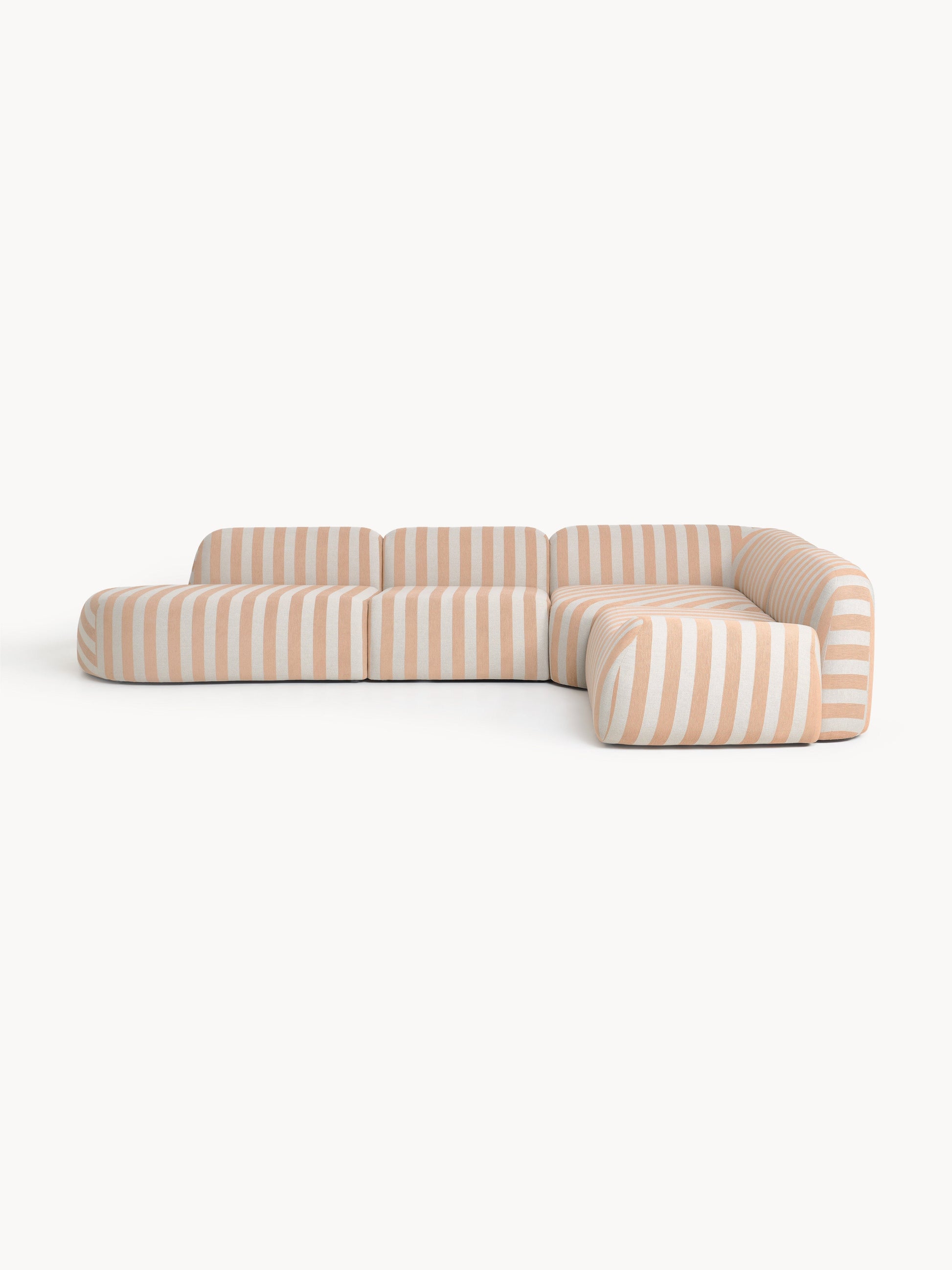 Wolvenna Modular Striped XL Corner Sofa with Chaise Longue