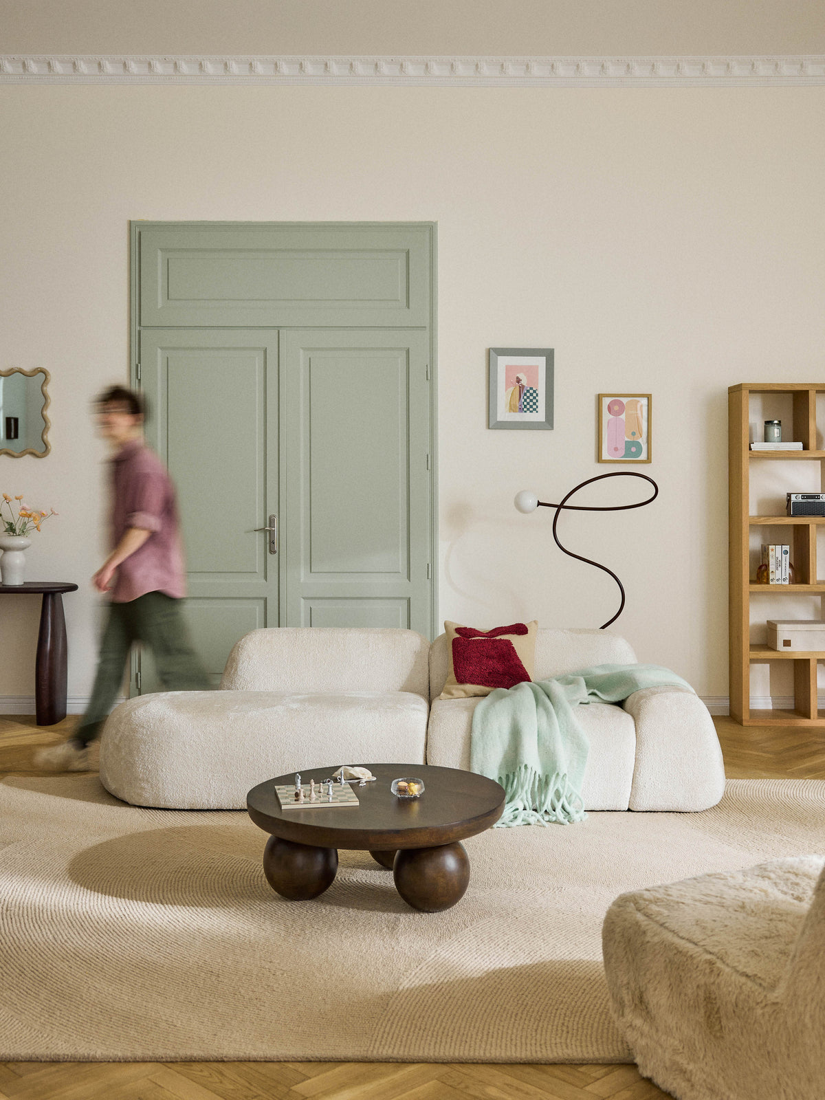 Wolvenna Modular Teddy Bouclé Chaise (3-Seater)