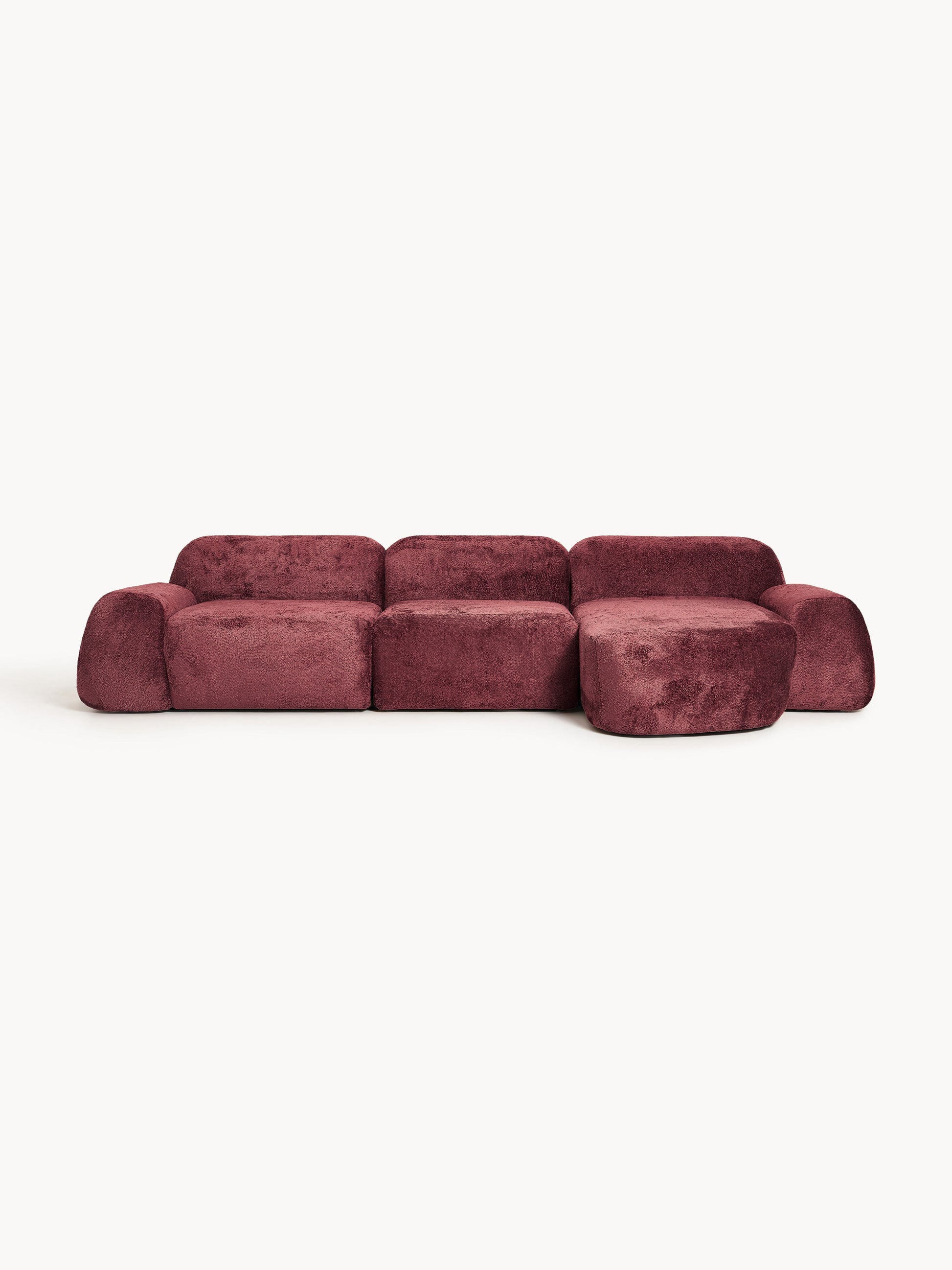 Wolvenna Modular Teddy Bouclé Corner Sofa (4-Seater)