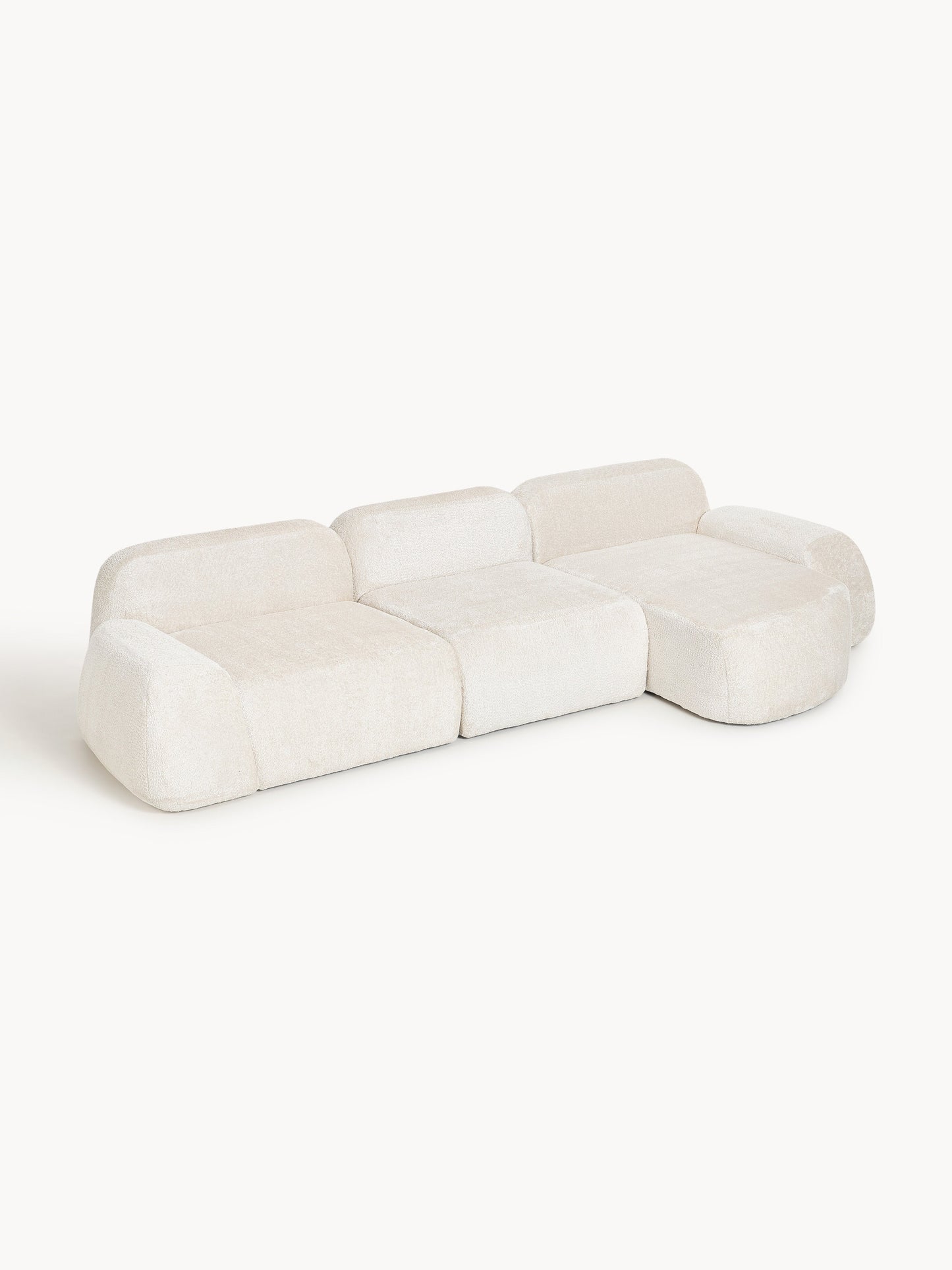 Wolvenna Modular Teddy Bouclé Corner Sofa (4-Seater)