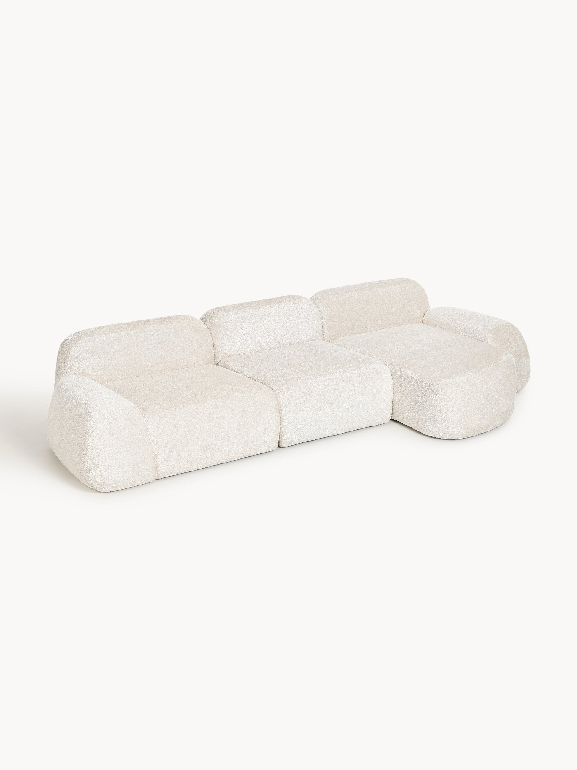 Wolvenna Modular Teddy Bouclé Corner Sofa (4-Seater)