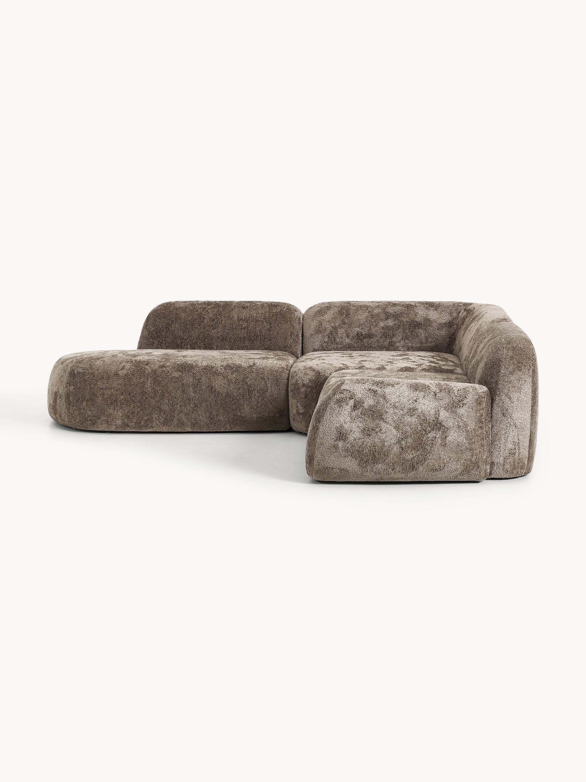Wolvenna Modular Teddy Bouclé Corner Sofa (4-Seater) with Chaise Longue