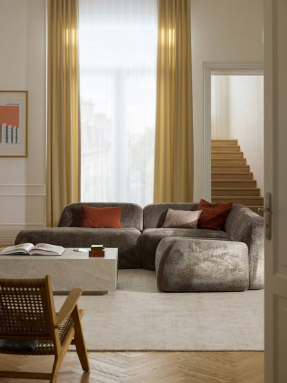 Wolvenna Modular Teddy Bouclé Corner Sofa (4-Seater) with Chaise Longue