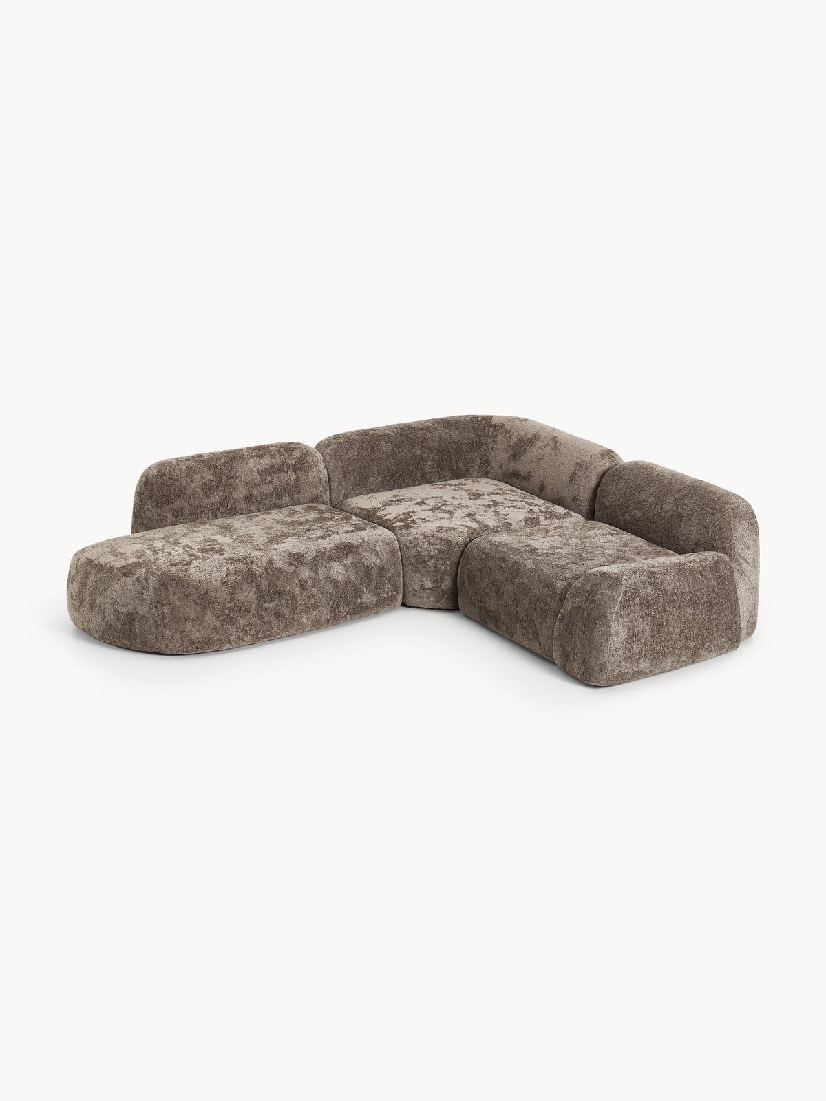 Wolvenna Modular Teddy Bouclé Corner Sofa (4-Seater) with Chaise Longue