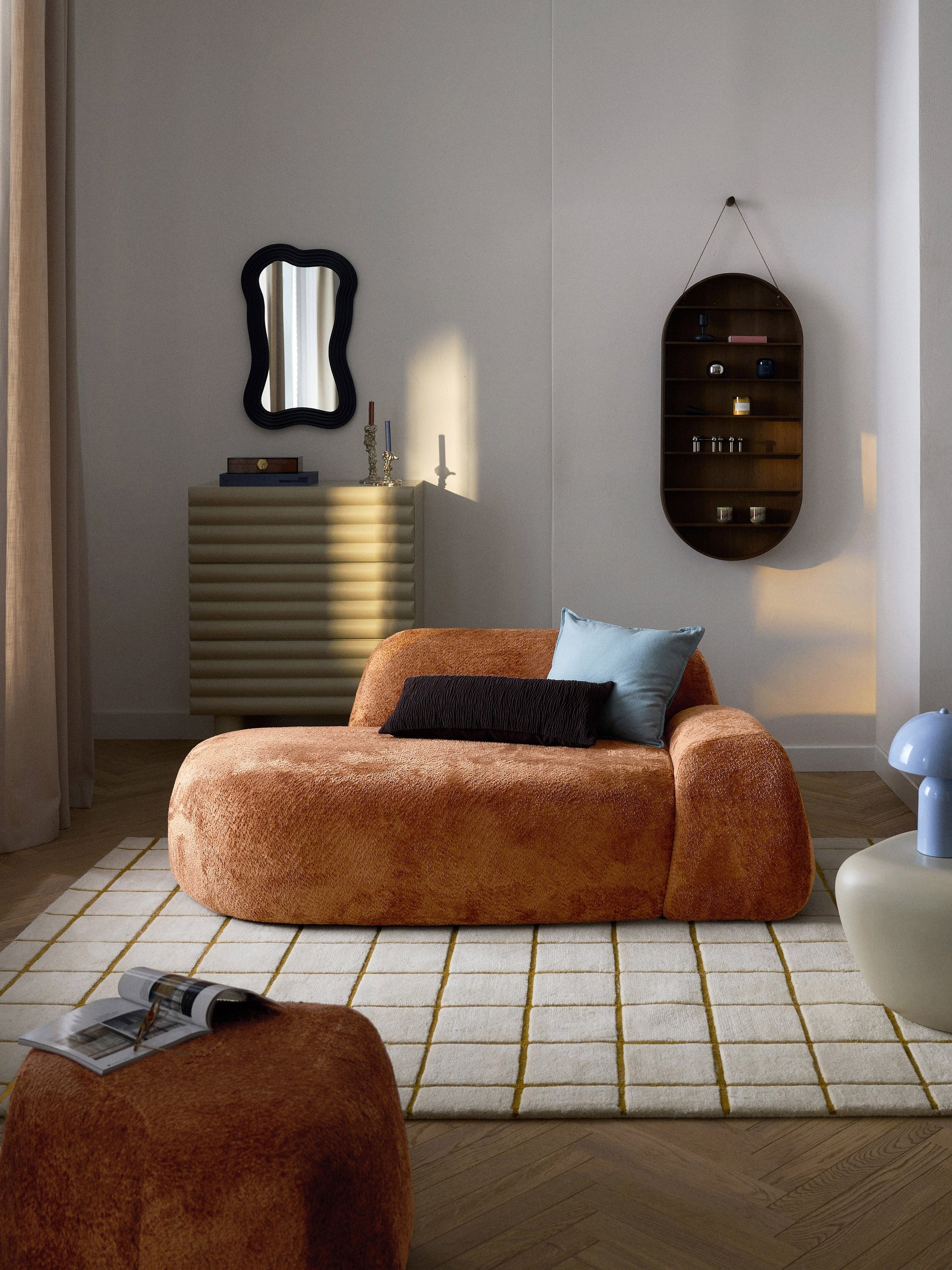Wolvenna Teddy Bouclé Sofa (2-Seater) with Chaise Longue