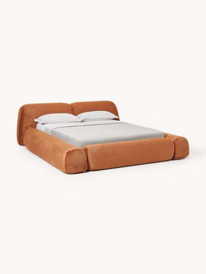 Wolvenna Upholstered Bed in Teddy Bouclé