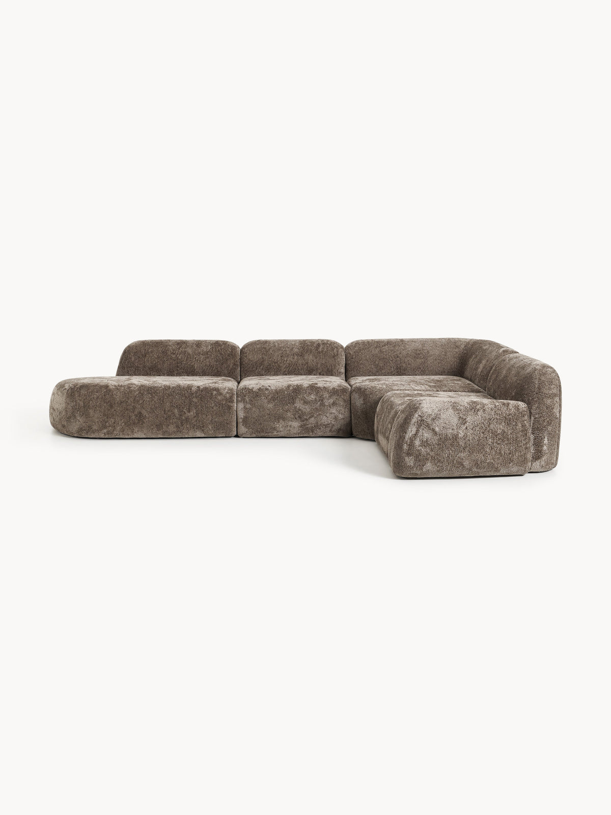 Wolvenna XL Modular Teddy Bouclé Corner Sofa with Chaise Longue