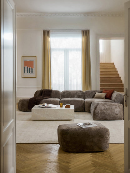 Wolvenna XL Modular Teddy Bouclé Corner Sofa with Chaise Longue